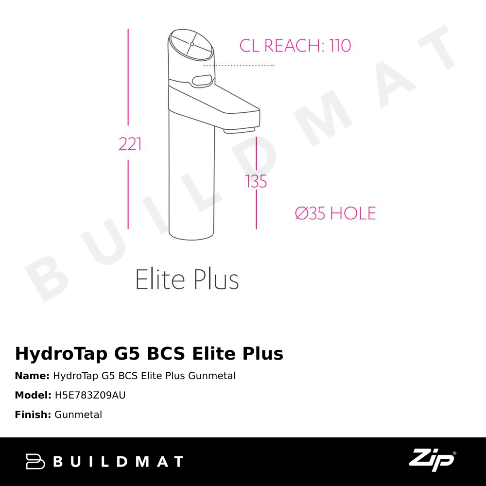 HydroTap G5 BCS Elite Plus Gunmetal