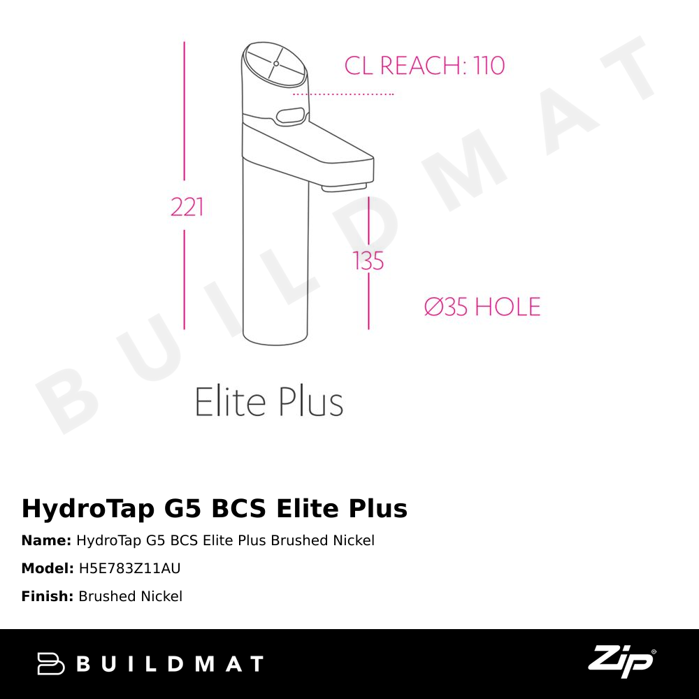 HydroTap G5 BCS Elite Plus Brushed Nickel