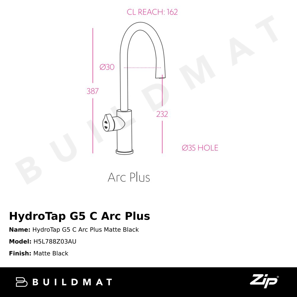 HydroTap G5 C Arc Plus Matte Black