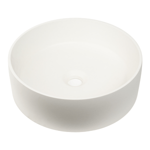 Cameron Sea Salt White Circle Concrete Basin - Sea Salt Matte White