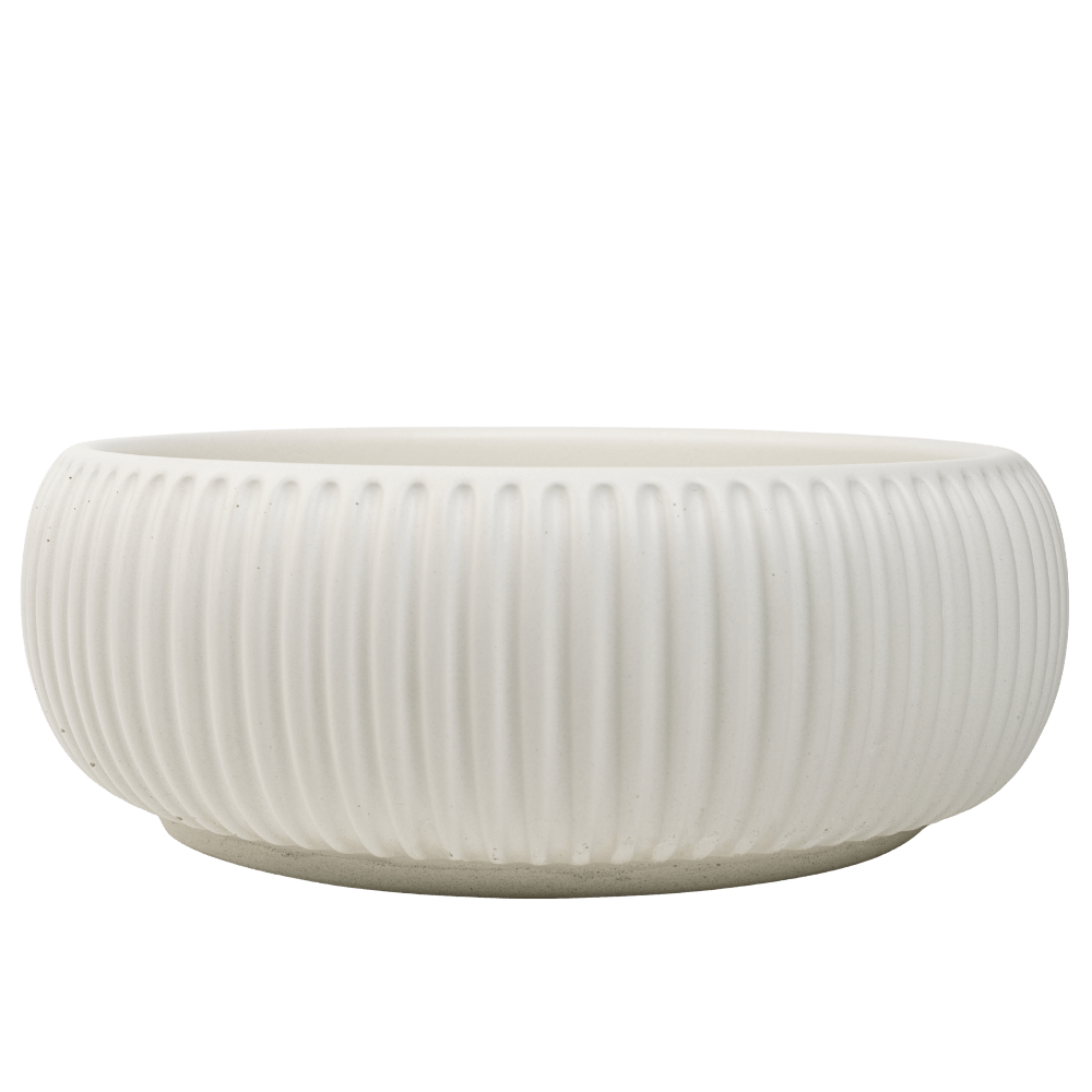 Buildmat Concrete Basin Sea Salt Matte White Felda Sea Salt White Fluted Concrete Basin