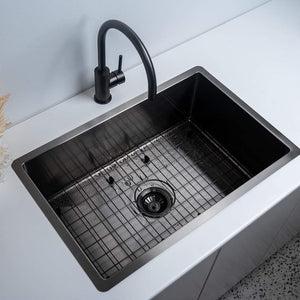 Brushed Gunmetal Avisa 700x450 Large Single Bowl Sink - Brushed Gunmetal
