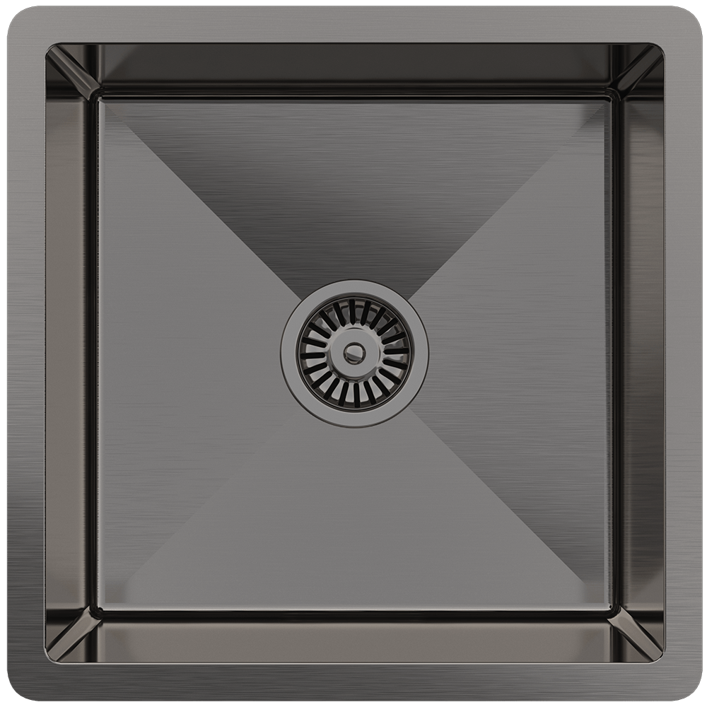 Buildmat Sink Brushed Gunmetal Brushed Gunmetal Nala 450x450 Single Bowl Sink
