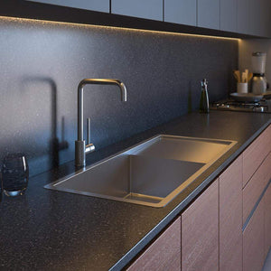 Cody 950x450 Single Bowl w Drain Board Sink - Brushed Stainless Steel