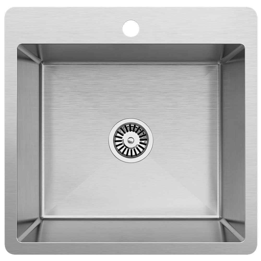 Buildmat Sink Stainless Steel Leo 510x500 Single Bowl Tap Landing Sink