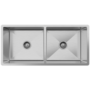 Lucas 975x450 Double Bowl Sink - Brushed Stainless Steel