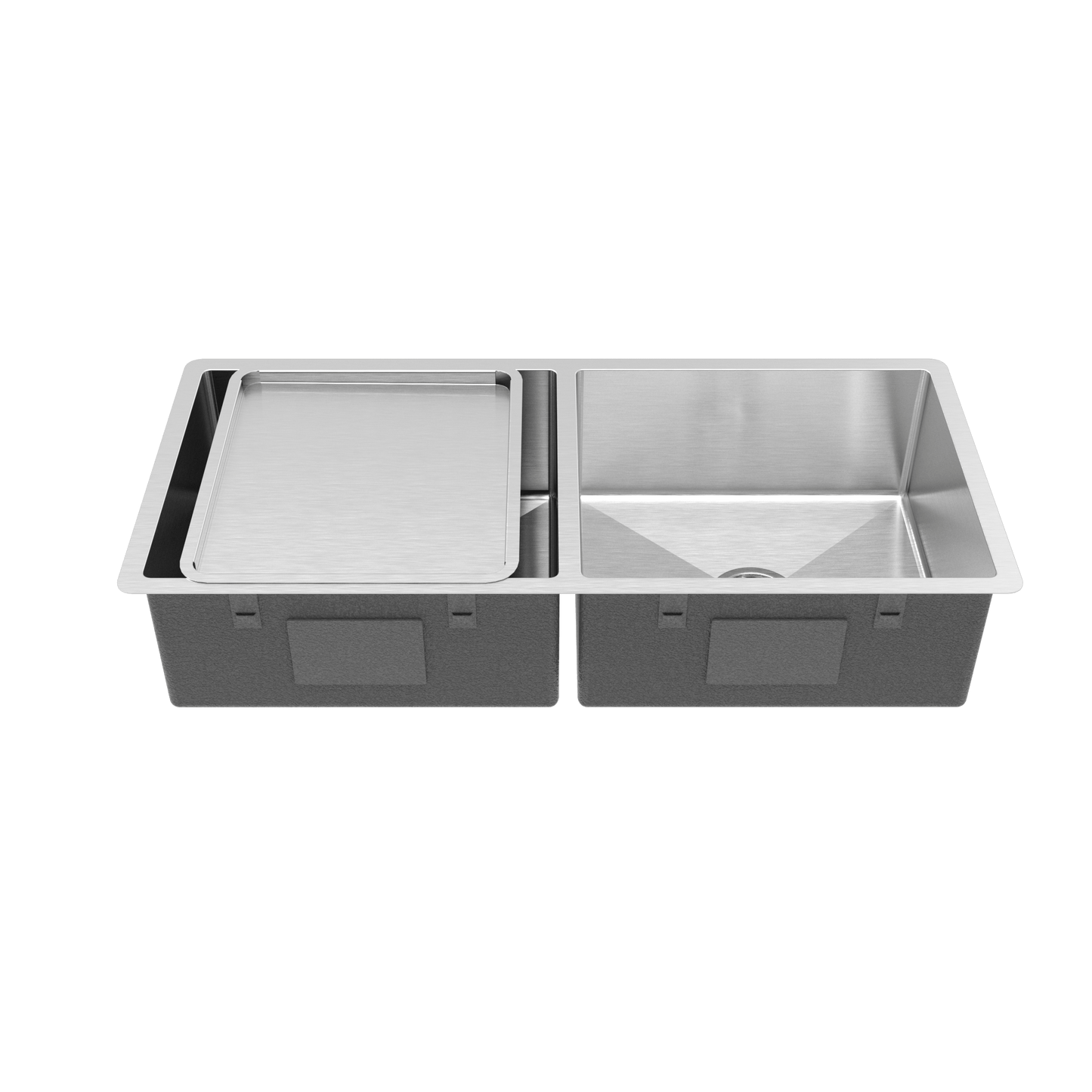 Buildmat Sink Brushed Stainless Steel Lucas 975x450 Double Bowl Sink