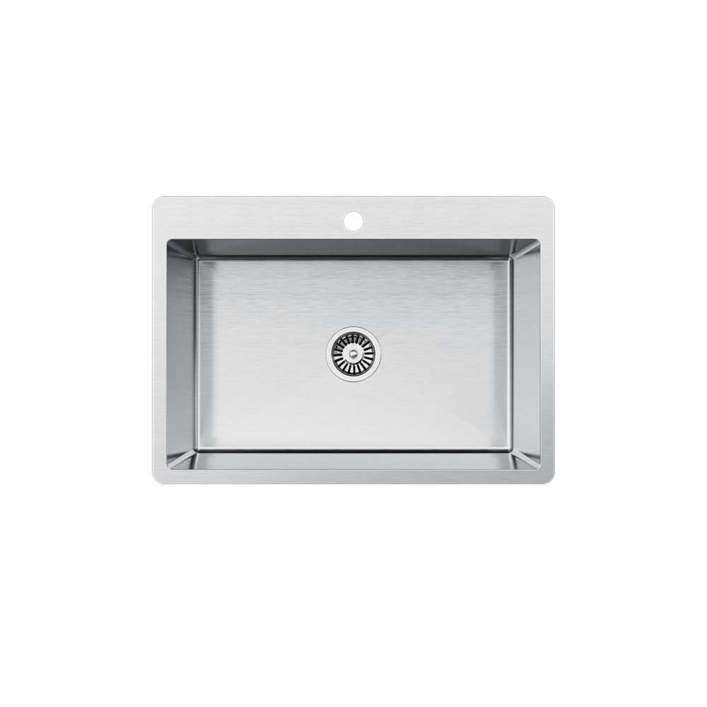 Buildmat Sink Brushed Stainless Steel Noah 700x500 Large Single Bowl Tap Landing Sink