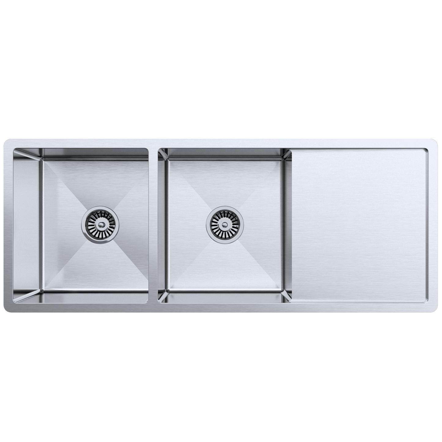 Buildmat Sink Sink Orlando 1125x450 Double Bowl with Drain Board Sink