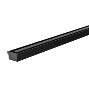 Phoenix Flat Slimline Channel Drain 30x600mm Outlet 65mm   Matte Black - Matte Black