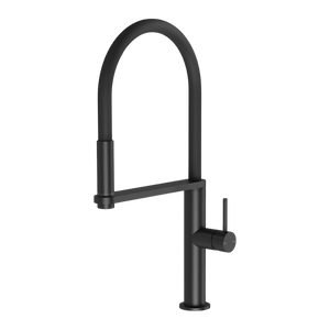 Blix Flexible Hose Matte Black Sink Mixer Round - Matte Black