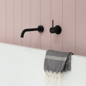 Vivid Slimline Up Shower / Wall Mixer Matte Black - Matte Black