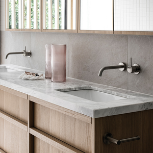 Vivid Slimline Up Shower / Wall Mixer Brushed Nickel - Brushed Nickel