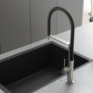 Vido Flexible Hose Kitchen Mixer Brushed Nickel - Brushed Nickel