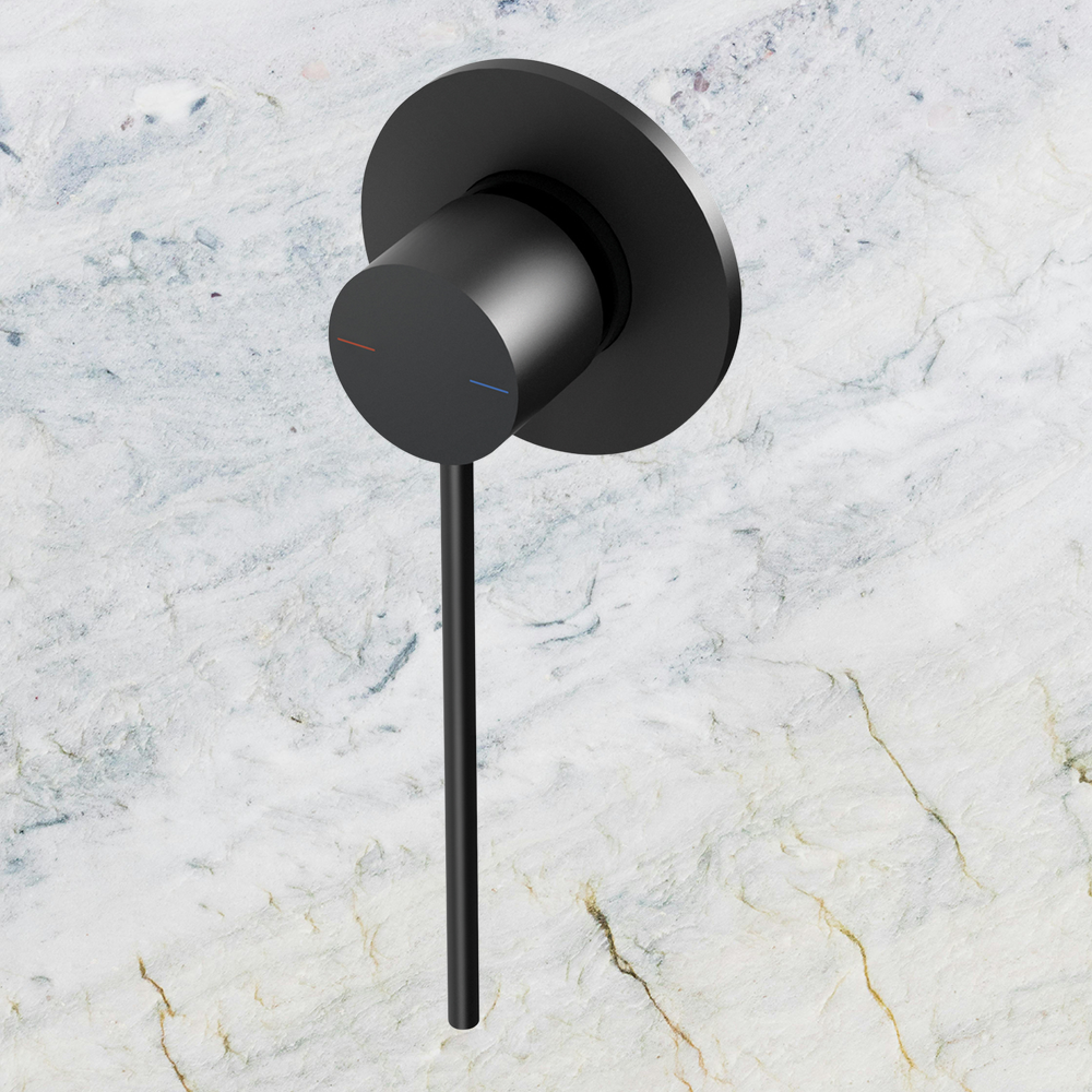 Vivid Slimline Shower / Wall Mixer with Extended Lever  Matte Black