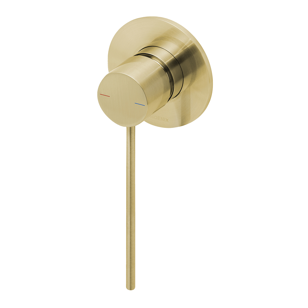 Vivid Slimline Shower / Wall Mixer with Extended Lever Brushed Gold