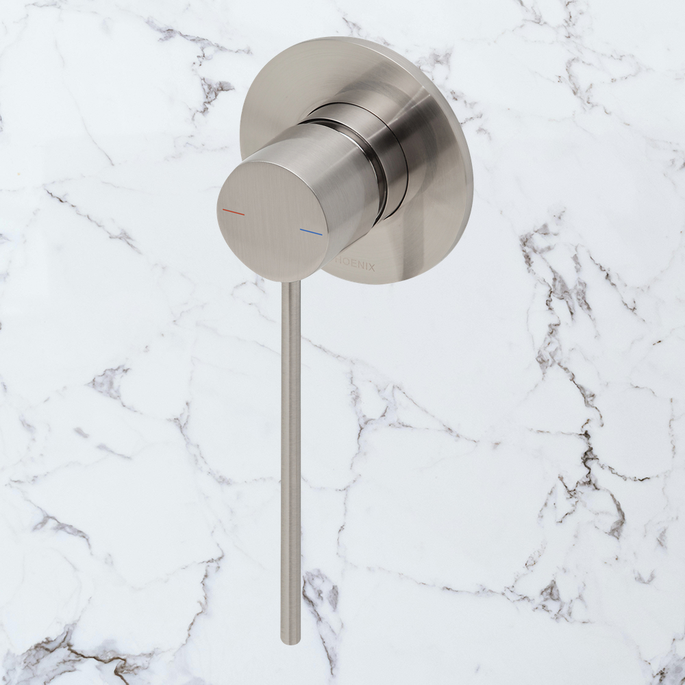 Vivid Slimline Shower / Wall Mixer with Extended Lever Brushed Nickel