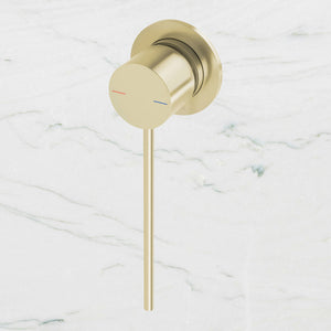 Vivid Slimline SwitchMix Shower / Wall Mixer 60mm Backplate and Extended Lever Brushed Gold - Brushed Gold