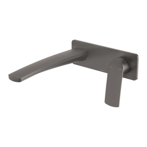 Mekko SwitchMix Wall Basin / Bath Mixer Set 200mm Brushed Carbon - Brushed Gunmetal