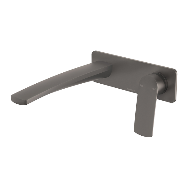 Mekko SwitchMix Wall Basin / Bath Mixer Set 200mm Brushed Carbon