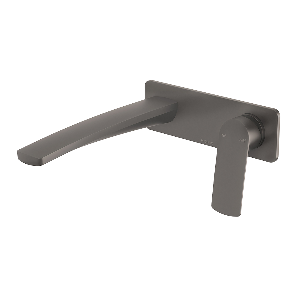Mekko SwitchMix Wall Basin / Bath Mixer Set 200mm Brushed Carbon