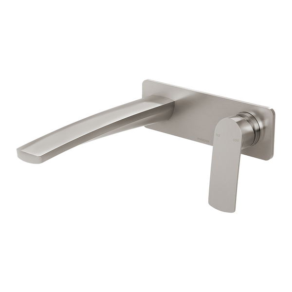 Mekko SwitchMix Wall Basin / Bath Mixer Set 200mm Fit-Off Kit Brushed Nickel