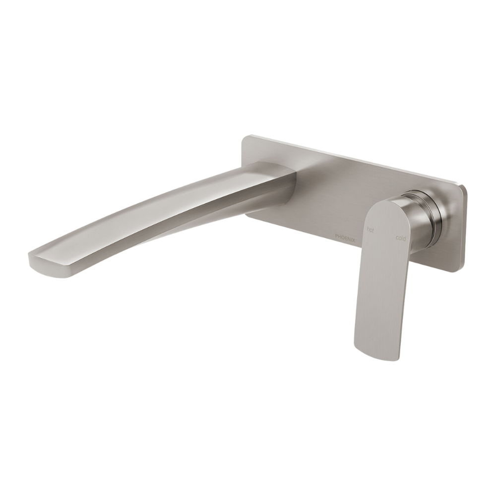 Mekko SwitchMix Wall Basin / Bath Mixer Set 200mm Brushed Nickel