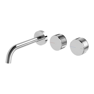 Axia Wall Basin/Bath Curved Outlet Mixer Set 180mm  Chrome - Chrome