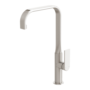 Teel Sink Mixer 200mm Squareline Brushed Nickel - Brushed Nickel