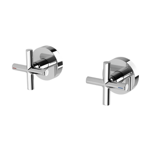Vivid Slimline Plus Wall Top Assemblies 15mm Extended Spindles Chrome - Chrome