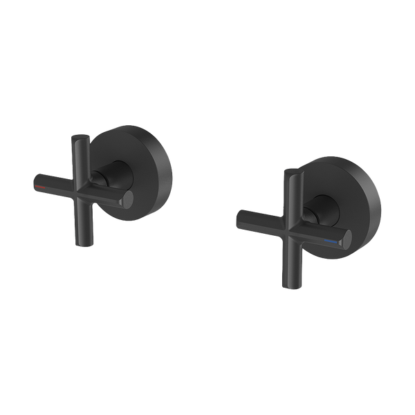 Vivid Slimline Plus Wall Top Assemblies 15mm Extended Spindles Matte Black