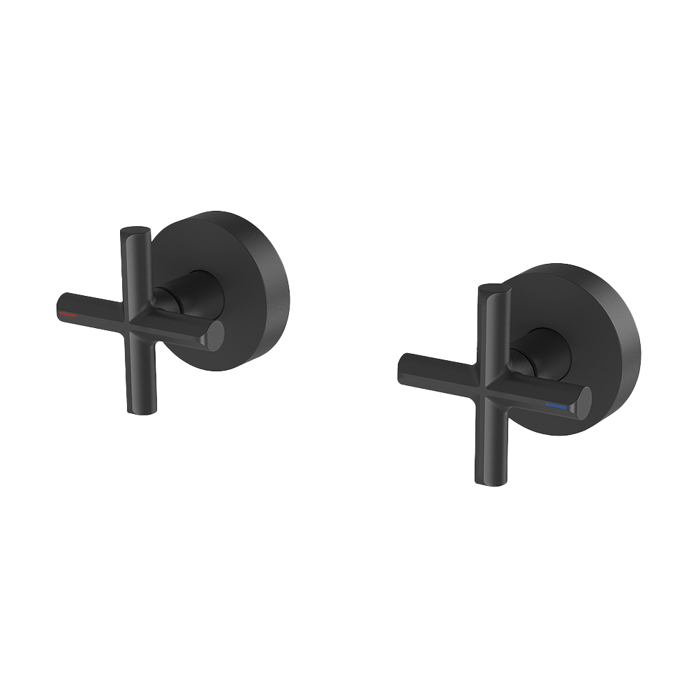 Vivid Slimline Plus Wall Top Assemblies 15mm Extended Spindles Matte Black