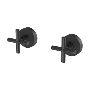 Vivid Slimline Plus Wall Top Assemblies 15mm Extended Spindles Matte Black - Matte Black