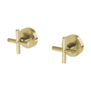 Vivid Slimline Plus Wall Top Assemblies 15mm Extended Spindles Brushed Gold - Brushed Gold