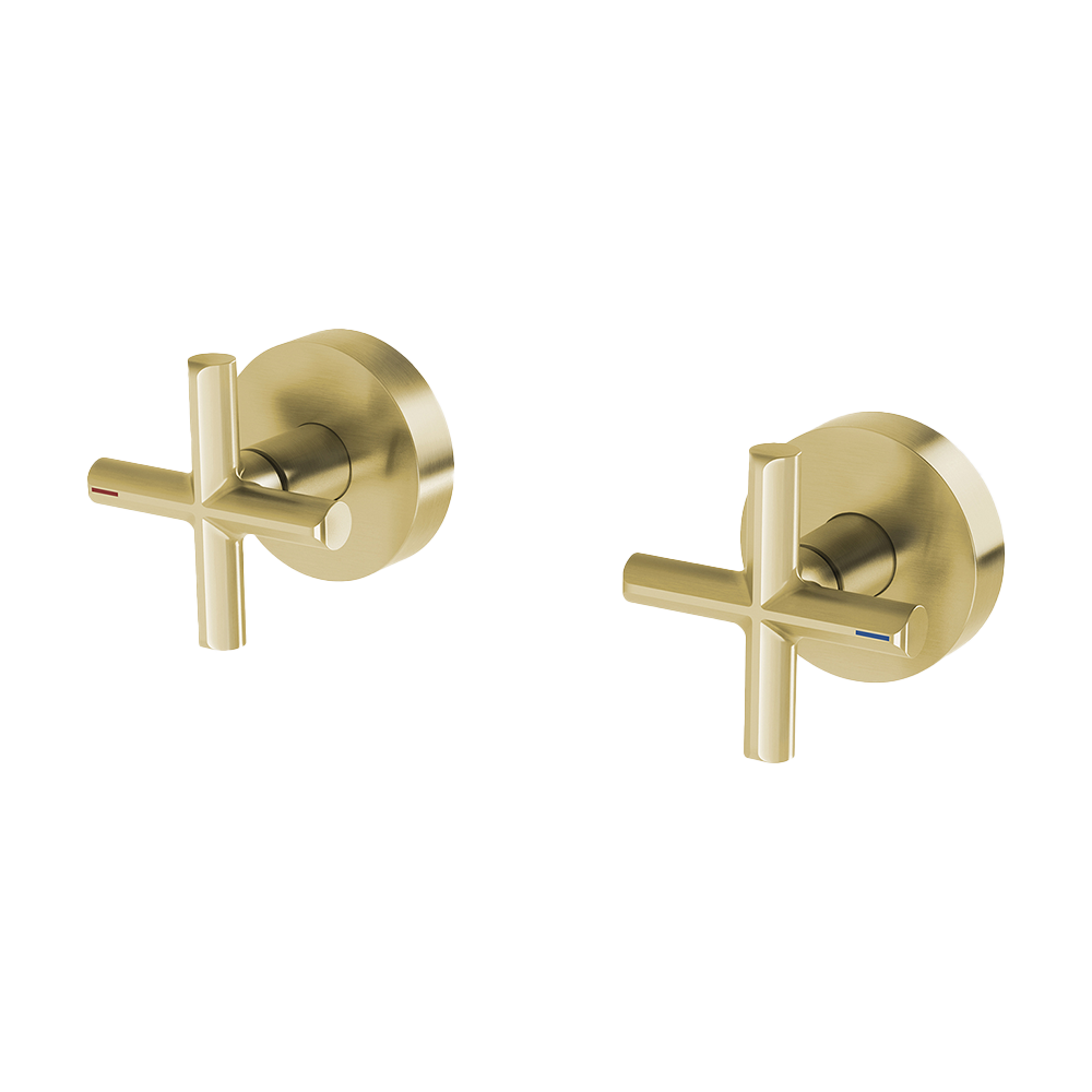 Vivid Slimline Plus Wall Top Assemblies 15mm Extended Spindles Brushed Gold Lead Free