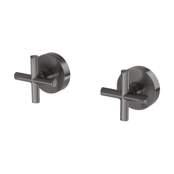 Vivid Slimline Plus Wall Top Assemblies 15mm Extended Spindles Brushed Carbon