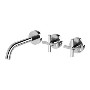 Vivid Slimline Plus Wall Basin / Bath Hostess Set 180mm Outlet Chrome - Chrome