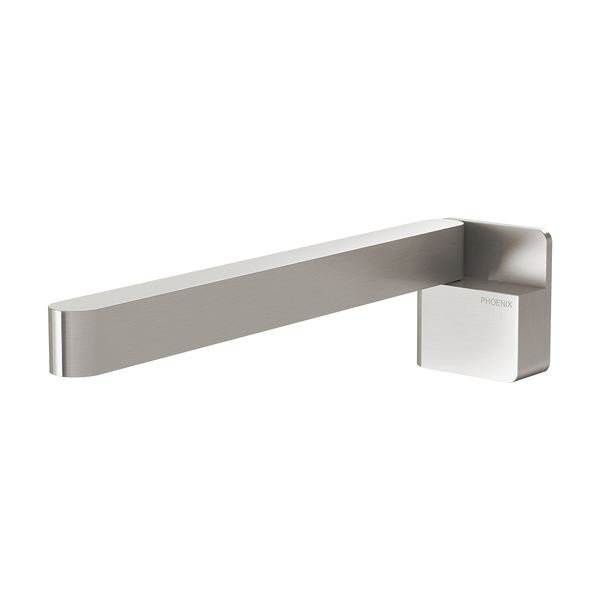 Designer Swivel Bath Outlet 230mm Square Brushed Nickel