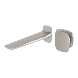 Nuage Wall Basin / Bath Mixer Set 200mm Brushed Nickel - Brushed Nickel