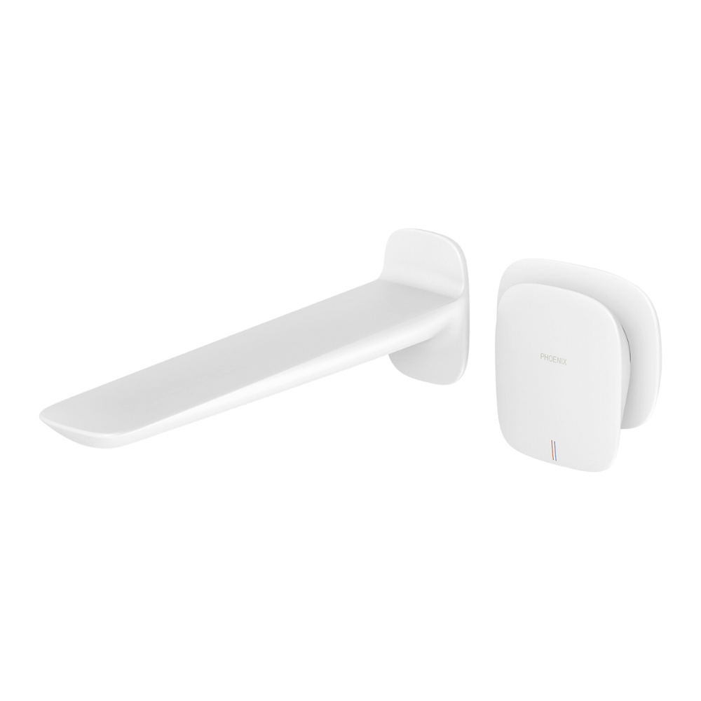 Nuage Wall Basin / Bath Mixer Set 200mm Matte White