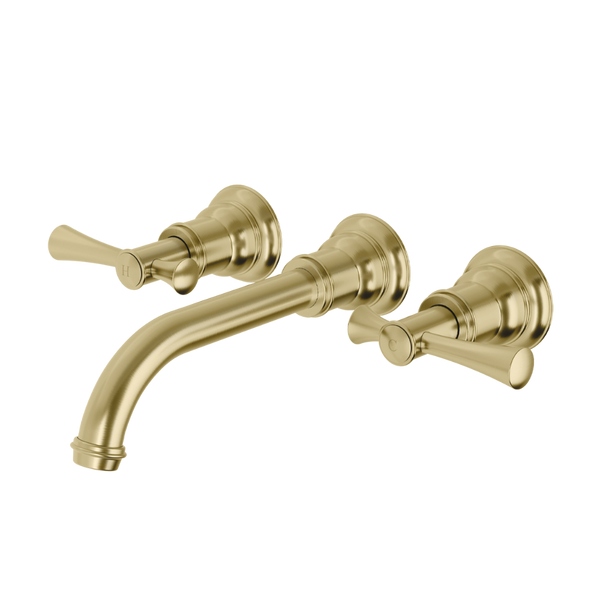 Cromford Wall Basin / Bath Tap Set Brushed Gold