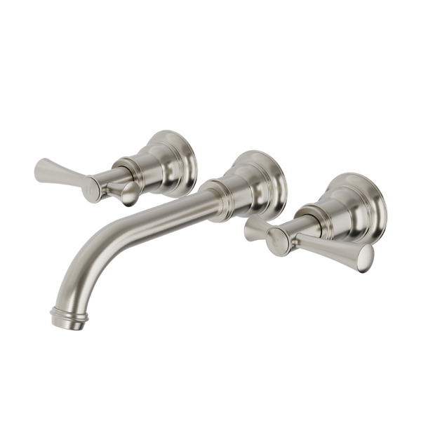 Cromford Wall Basin / Bath Tap Set Brushed Nickel