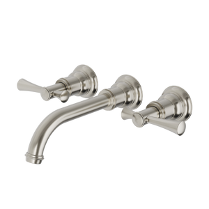 Cromford Wall Basin / Bath Tap Set Brushed Nickel Lead Free - Brushed Nickel