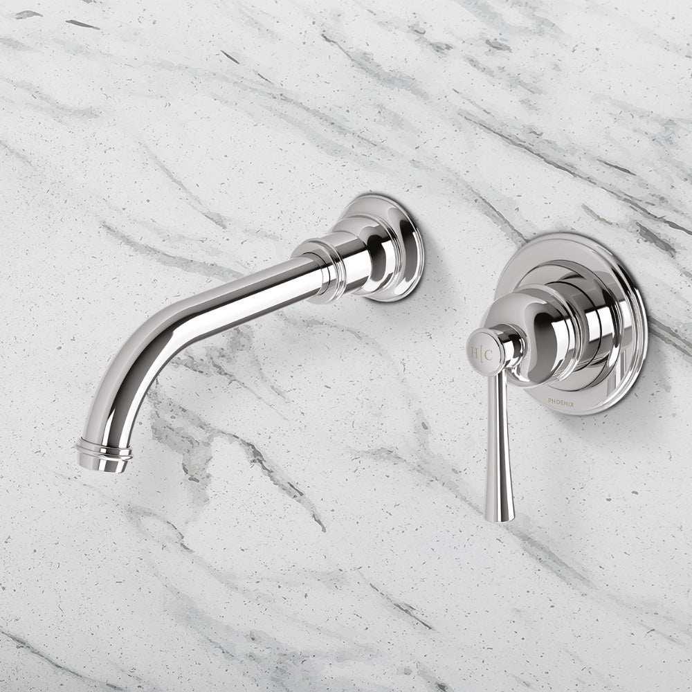 Cromford SwitchMix Wall Basin/Bath Mixer Set Fit-Off Kit Chrome