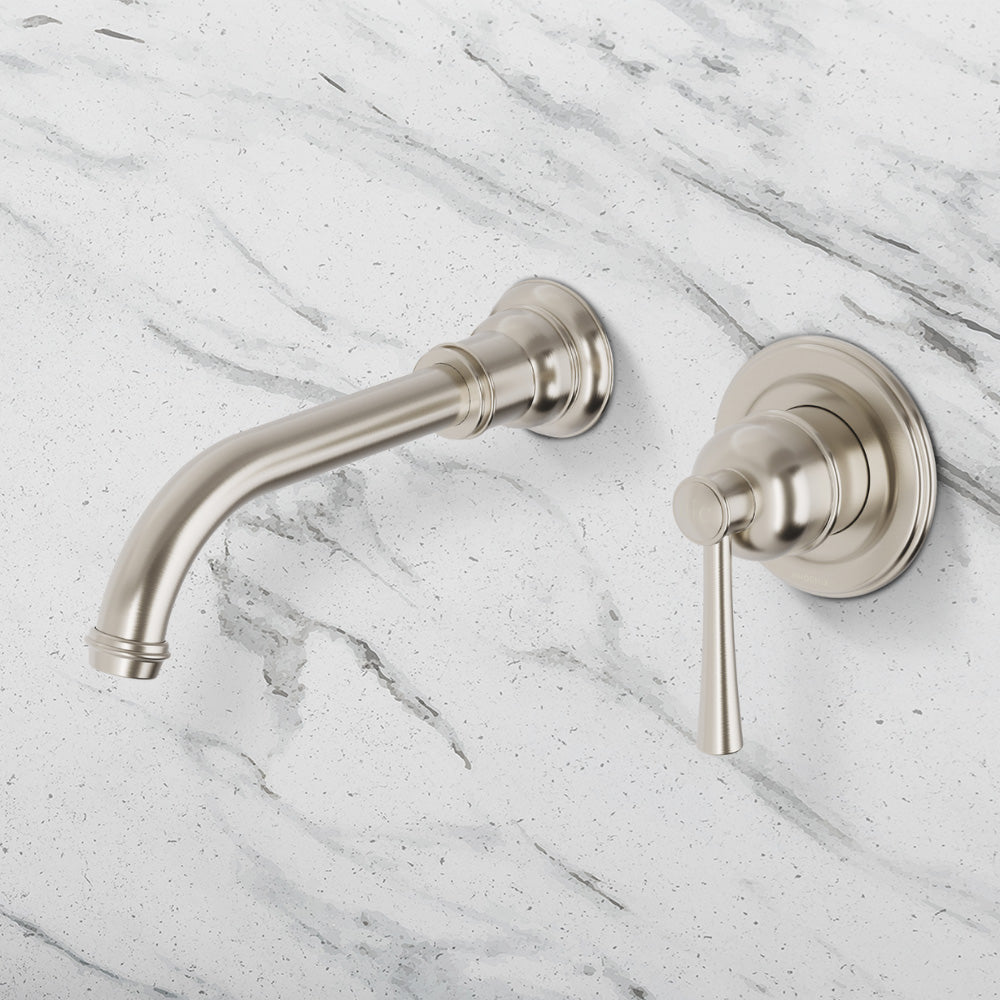 Cromford SwitchMix Wall Basin/Bath Mixer Set Fit-Off Kit Brushed Nickel