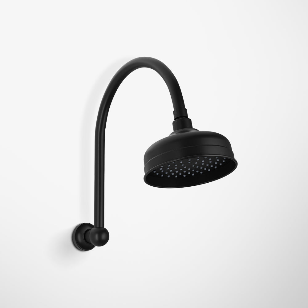 Cromford High-Rise Shower Arm and Rose Matte Black