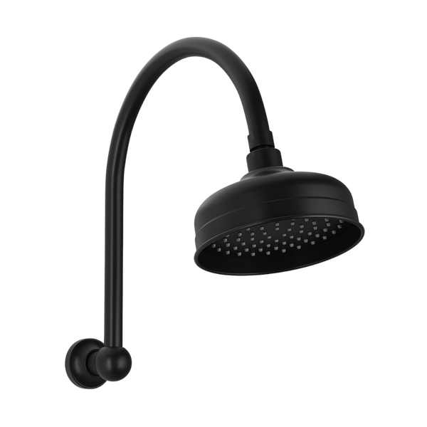 Cromford High-Rise Shower Arm and Rose Matte Black