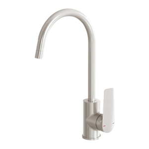 Arlo Sink Mixer 200mm Gooseneck Lead Free Brushed Nickel - Brushed Nickel