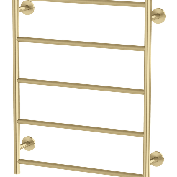 Radii Heated Towel Ladder 550 x 740mm Round Plate Brushed Gold