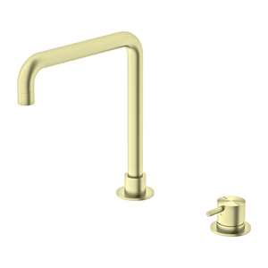 Mecca Hob Basin Mixer Square Swivel Brushed Gold - Brushed Gold